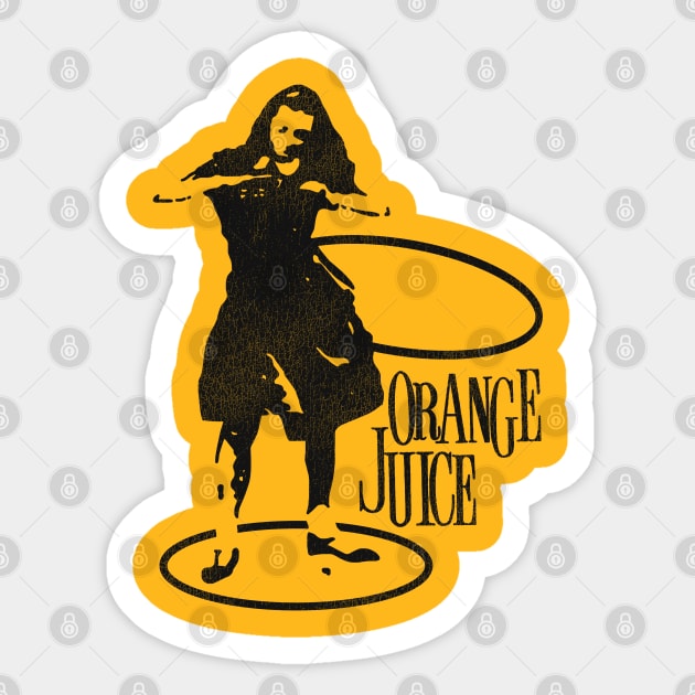 Orange Juice / Retro 80s Jangle Pop Sticker by darklordpug